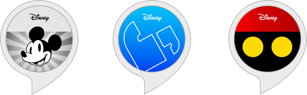 Disney Alexa Skills — three icons